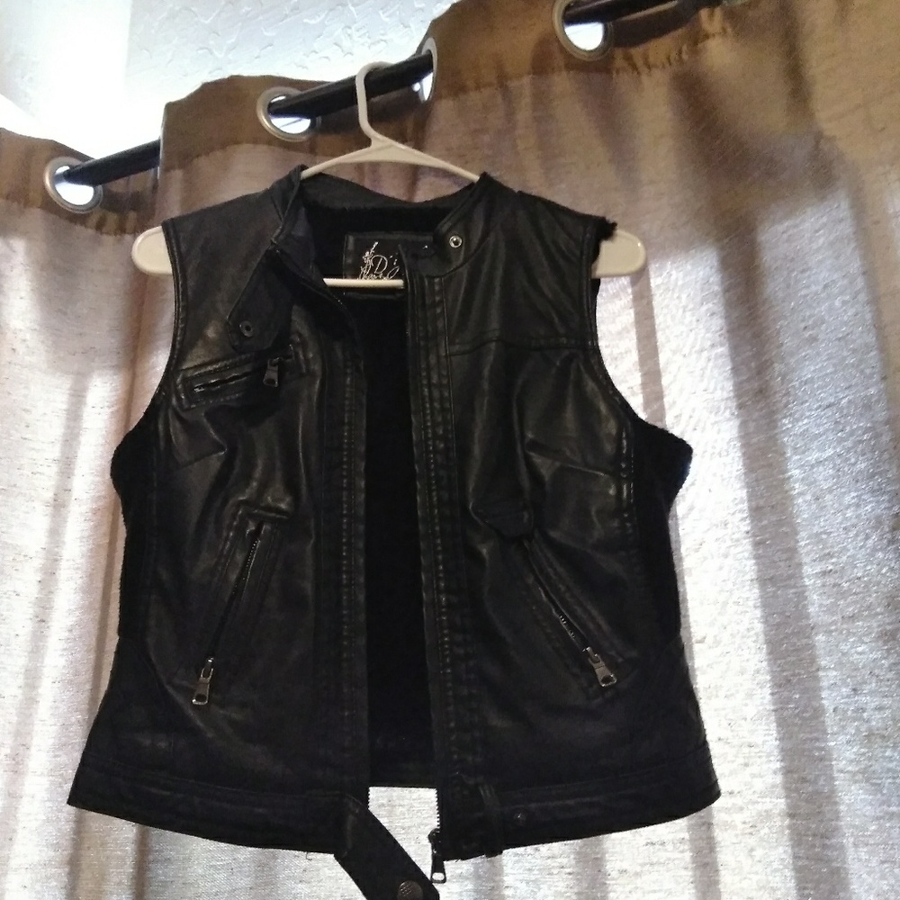 Leather type vest